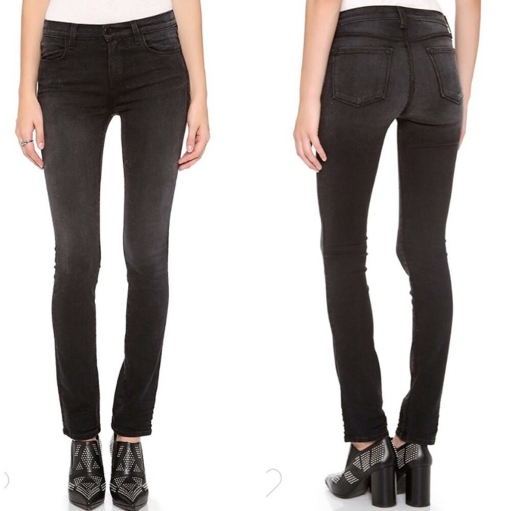 J Brand Gray High Rise Photo Ready Rail Jeans